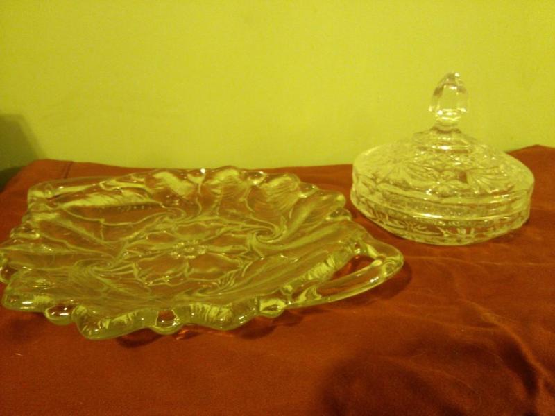 Vintage Lead Crystal Candy dish and...