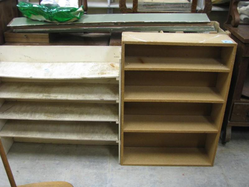two set of shelves one plywood one ...