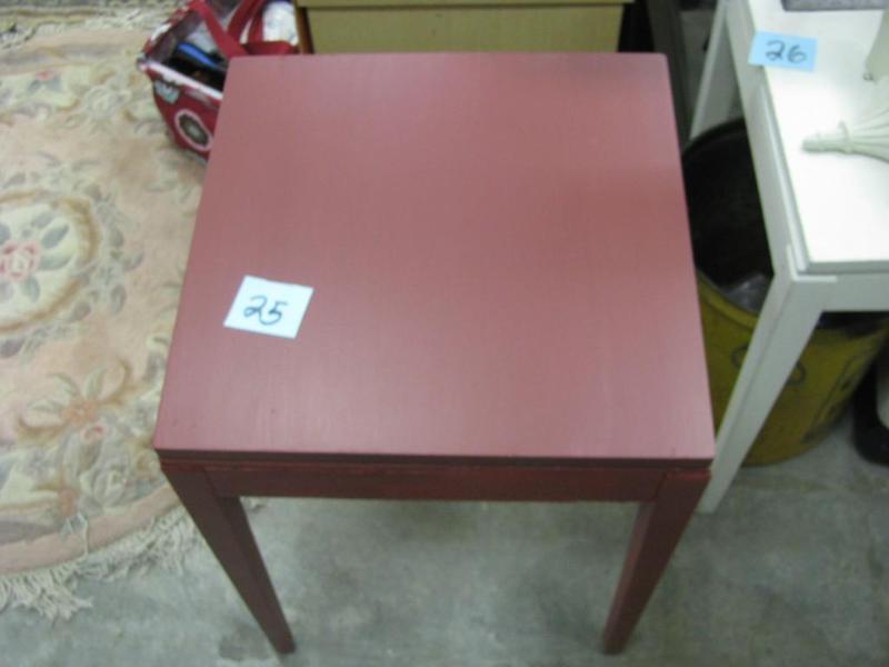 red square end table with rotating ...