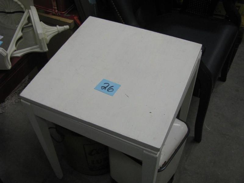 white square end table with rotatin...