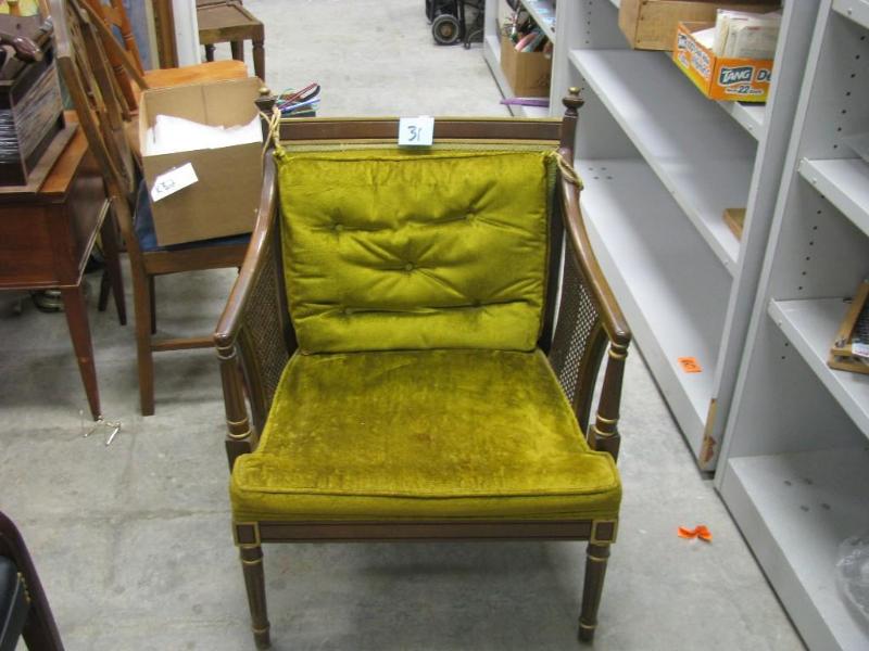 vintage chair with caning on the si...