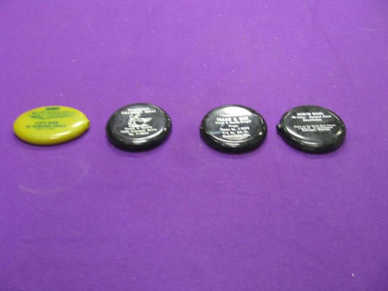 four vintage plastic advertising sq...