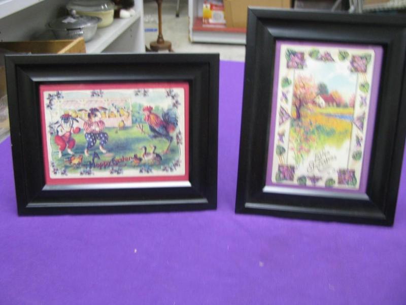 two framed Easter cards...