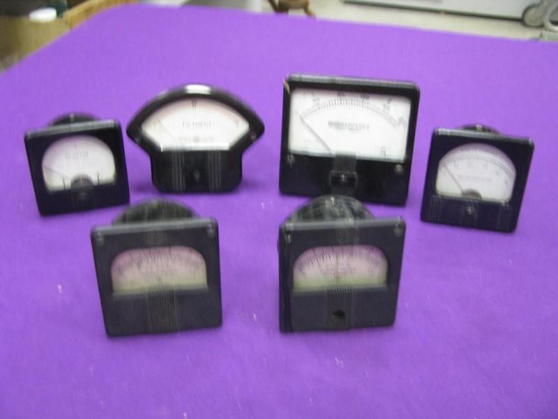 six vintage meters...