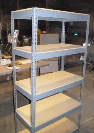 lot 11 image: 5 Tier Metal Shelf 36" W X 18&...
