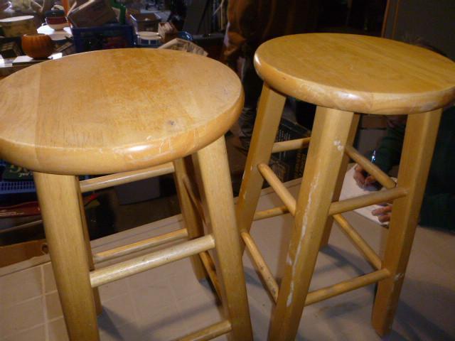 lot 125 image: 2 Wooden 24" Bar Stools...