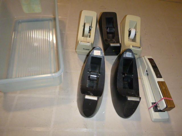 lot 151 image: Small Tote of Stapler and Tape Disp...