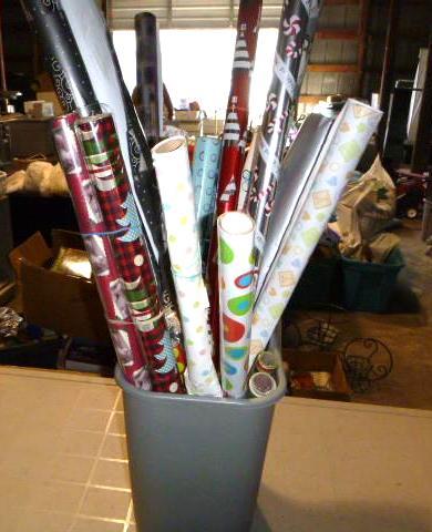 lot 163 image: Waste Basket of Wrapping Paper...
