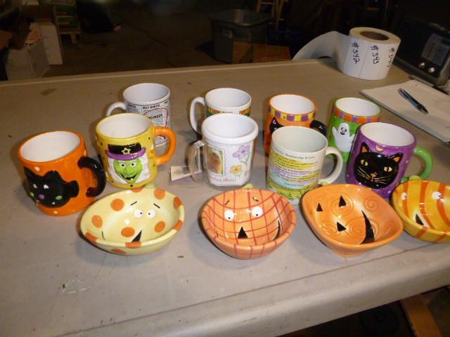 lot 342 image: Halloween Mugs and Candy Dishes...