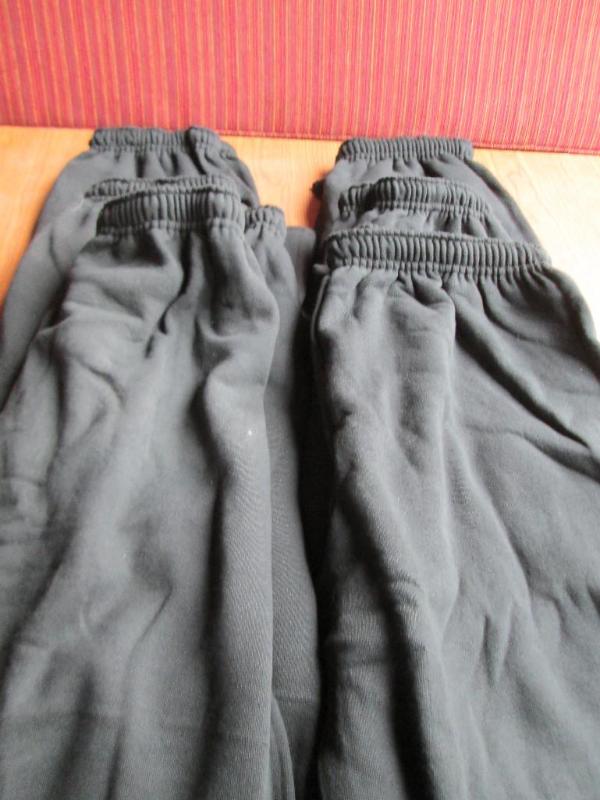 Lot of 6 Jerzees sweat pants, black...