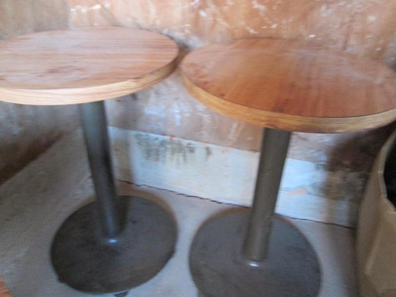 Pair of tables with very sturdy met...