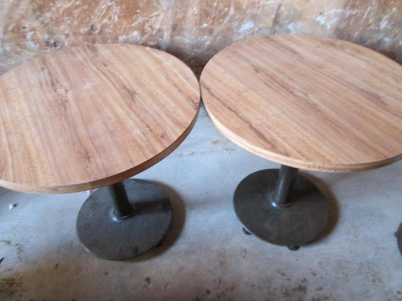 Pair of tables with very sturdy met...