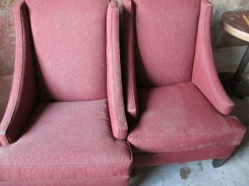 2 Vintage Cloth Upholstered Chairs Seeds Furniture