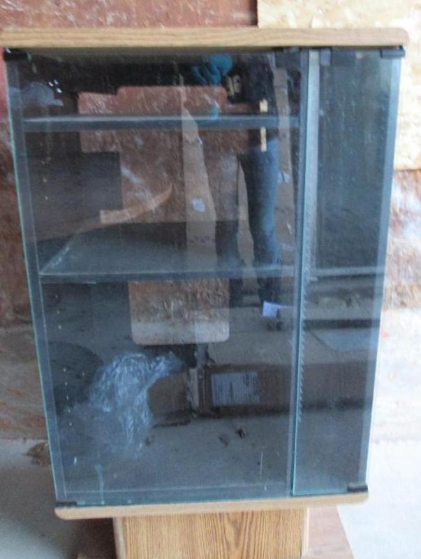 Glass front entertainment center wi...