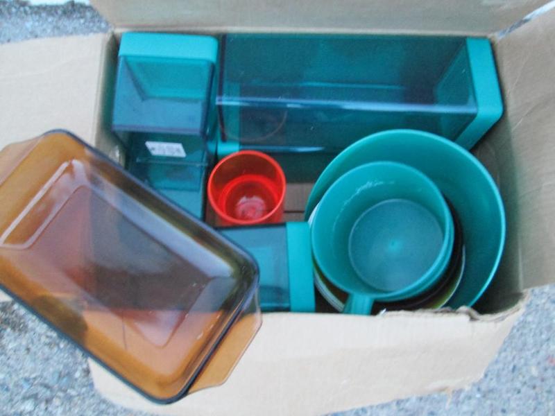 Set of plastic food storage and one...