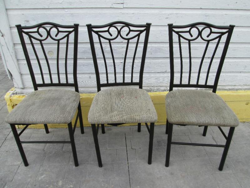 set of 3 table chairs, black fram w...