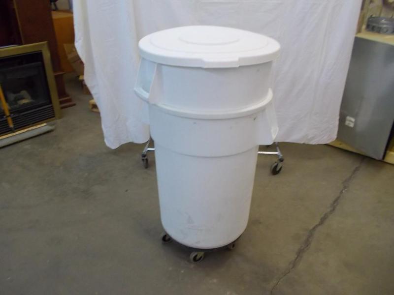 Two, 44 gallon, white commercial gr...