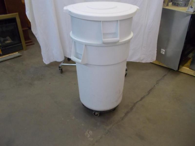 Two, 44 gallon, white commercial gr...