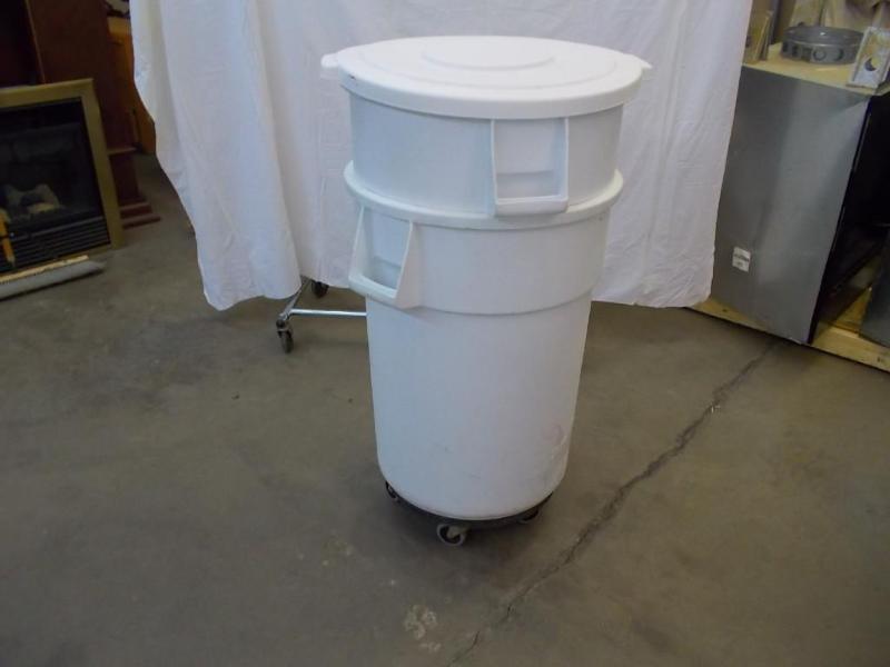 Two, 44 gallon, white commercial gr...