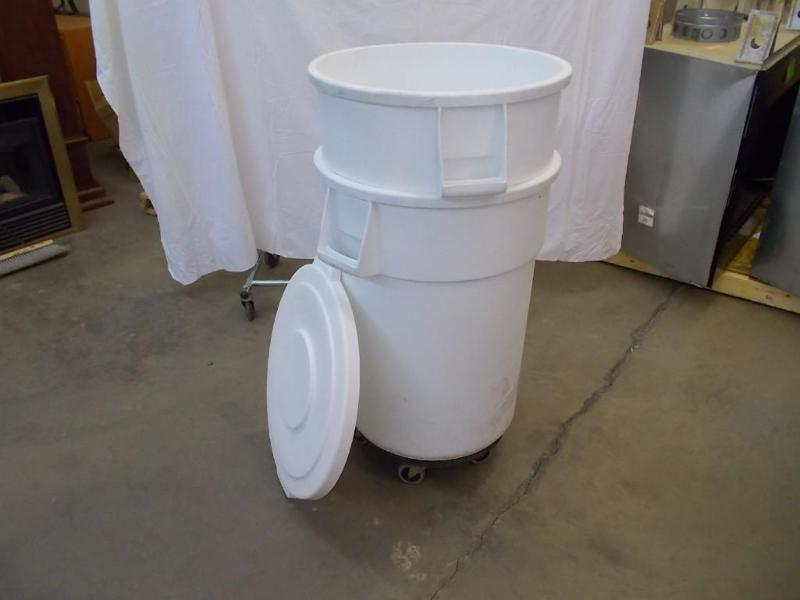 Two, 44 gallon, white commercial gr...
