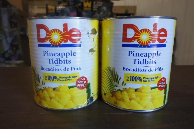 lot 1 image: 2-6lb, 10oz cans of Dole Pineapple ...