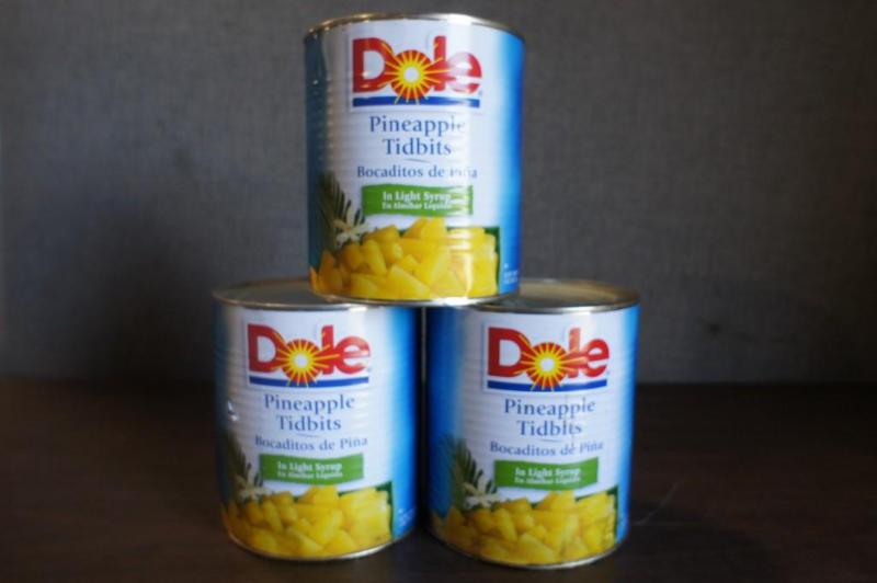 lot 11 image: 3-6lb, 10oz cans of Dole Pineapple ...