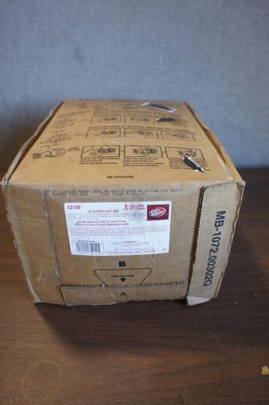 lot 32 image: 1 Box of Dr. Pepper Post mix concen...
