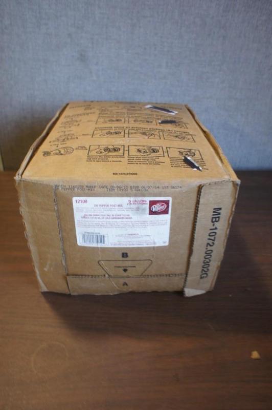 lot 33 image: 1 Box of Dr. Pepper Post mix concen...
