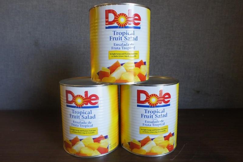 lot 5 image: 3-6lb, 10oz cans of Dole Tropical F...