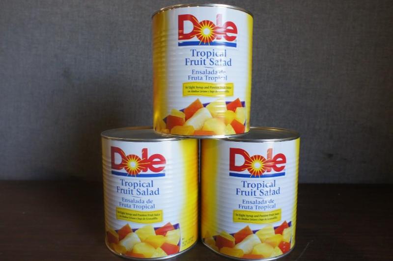 lot 6 image: 3-6lb, 10oz cans of Dole Tropical F...