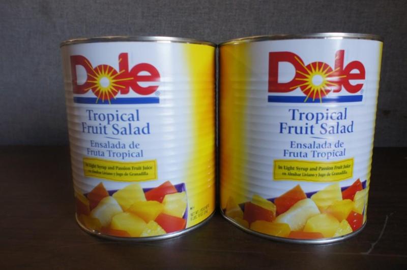 lot 7 image: 2-6lb, 10oz cans of Dole Tropical F...
