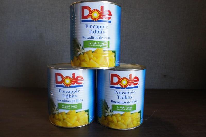 lot 9 image: 3-6lb, 10oz cans of Dole Pineapple ...