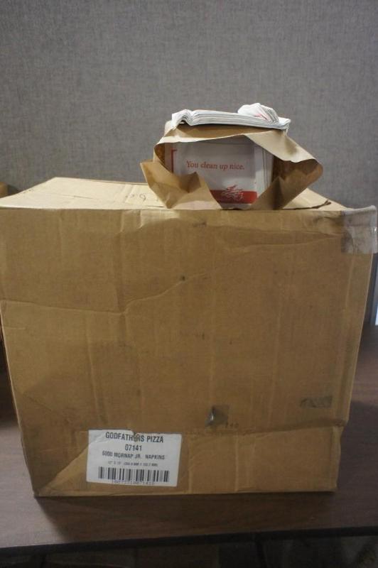 lot 98 image: One case of 12 x 13 napkins (God Fa...