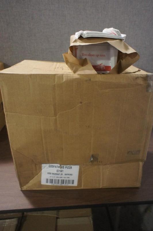 lot 99 image: One case of 12 x 13 napkins (God Fa...