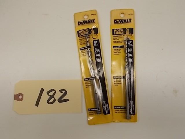 lot 182 image: (2) Dewalt 38 Hammer Drill Bits, N...