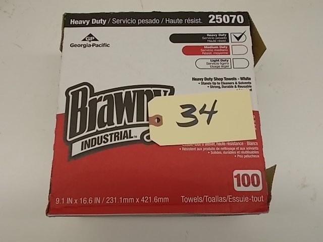 lot 34 image: 100 ct. Brawny Industrial Heavy Dut...