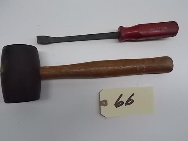 lot 66 image: Craftsman Rubber Mallet & Pry B...