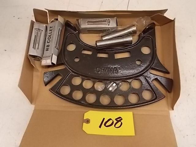 lot 108 image: R8 Collet Rack with (5) Asstd R8 C...