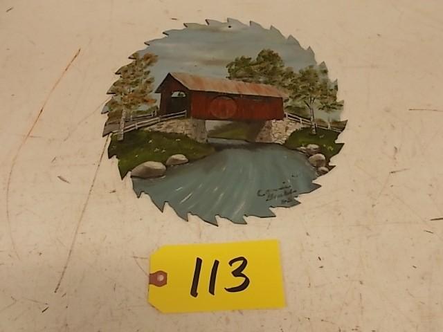 lot 113 image: 10" Painted Saw Blade...