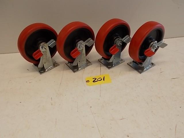 lot 201 image: (4) 8" x 2" Locking Caste...