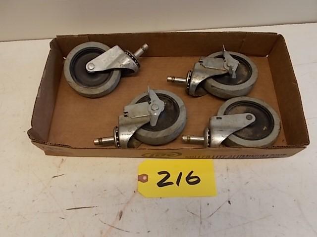 lot 216 image: (4) 4" x 1" Swivel Caster...