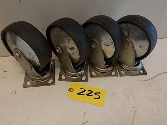 lot 225 image: (4) 6" x 2" Swivel Caster...