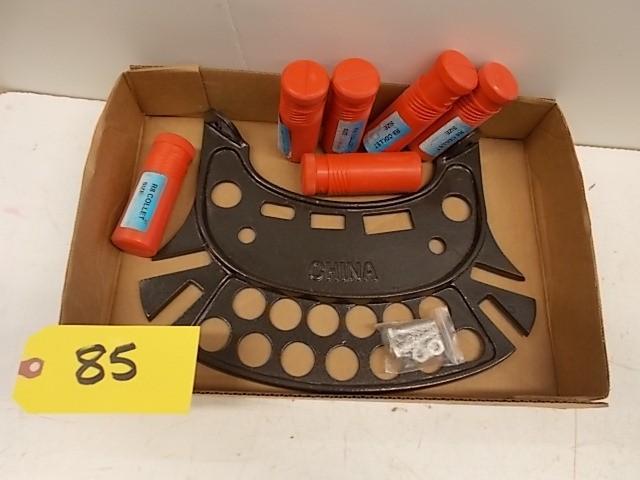 lot 85 image: Cast Iron R8 Collet Rack with (6) A...
