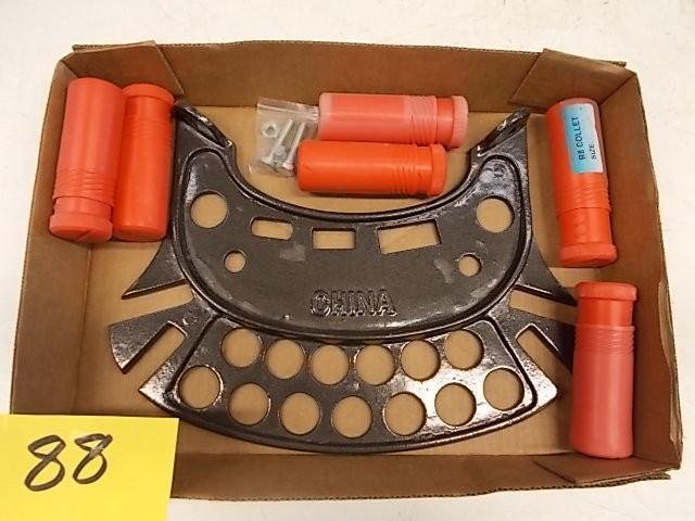 lot 88 image: Cast Iron R8 Collet Rack with (6) A...