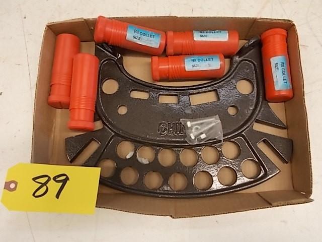 lot 89 image: Cast Iron R8 Collet Rack with (6) A...