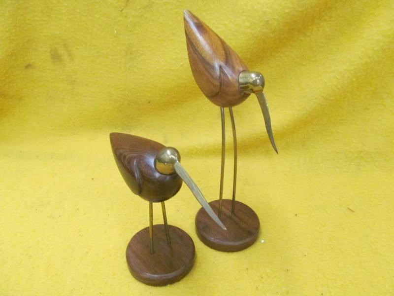 lot 124 image: 2 Wood Birds, India, 11" and 7...