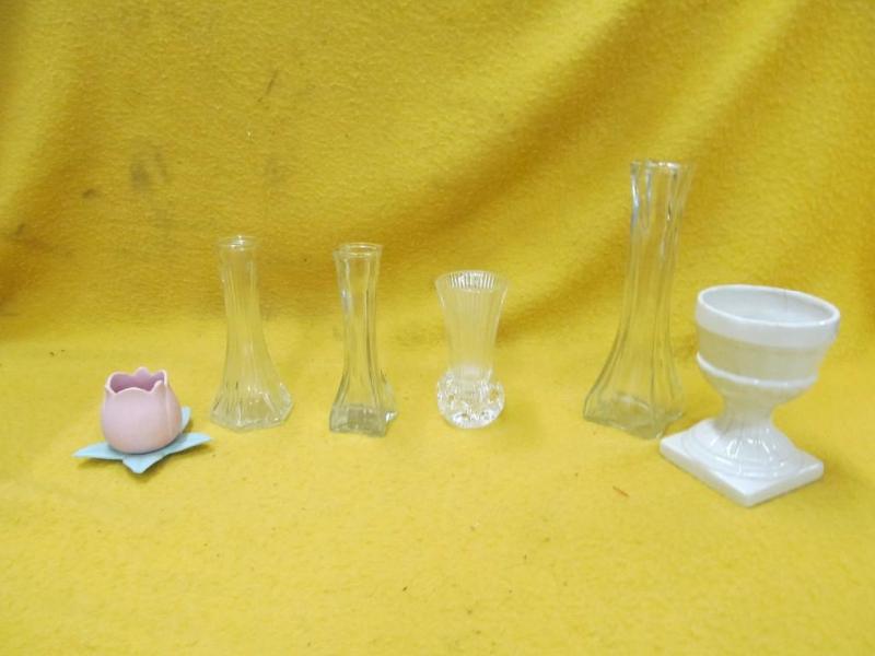 lot 137 image: Candle or Flower Glass Holders...