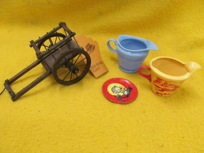 lot 170 image: 3 Toy Dishes and Red River Wood Car...