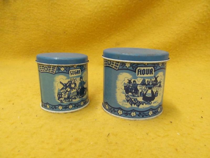 lot 172 image: 2 Mini Dutch Flour and Sugar Tins...