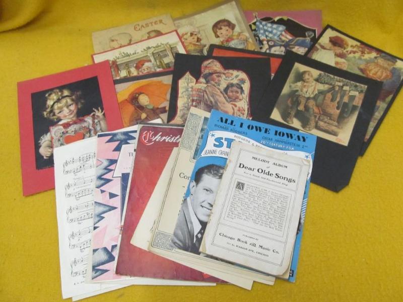 lot 177 image: Box of Old Sheet Music and Old Pict...